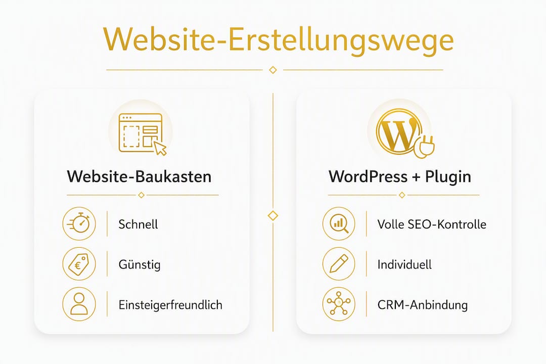 Infografik: Website-Baukasten vs. WordPress im direkten Vergleich